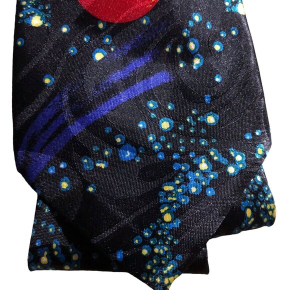Steven Harris Hand Made Necktie; Astrological, Stars, Planets, Saturn, Silk,Tie - Picture 3 of 10